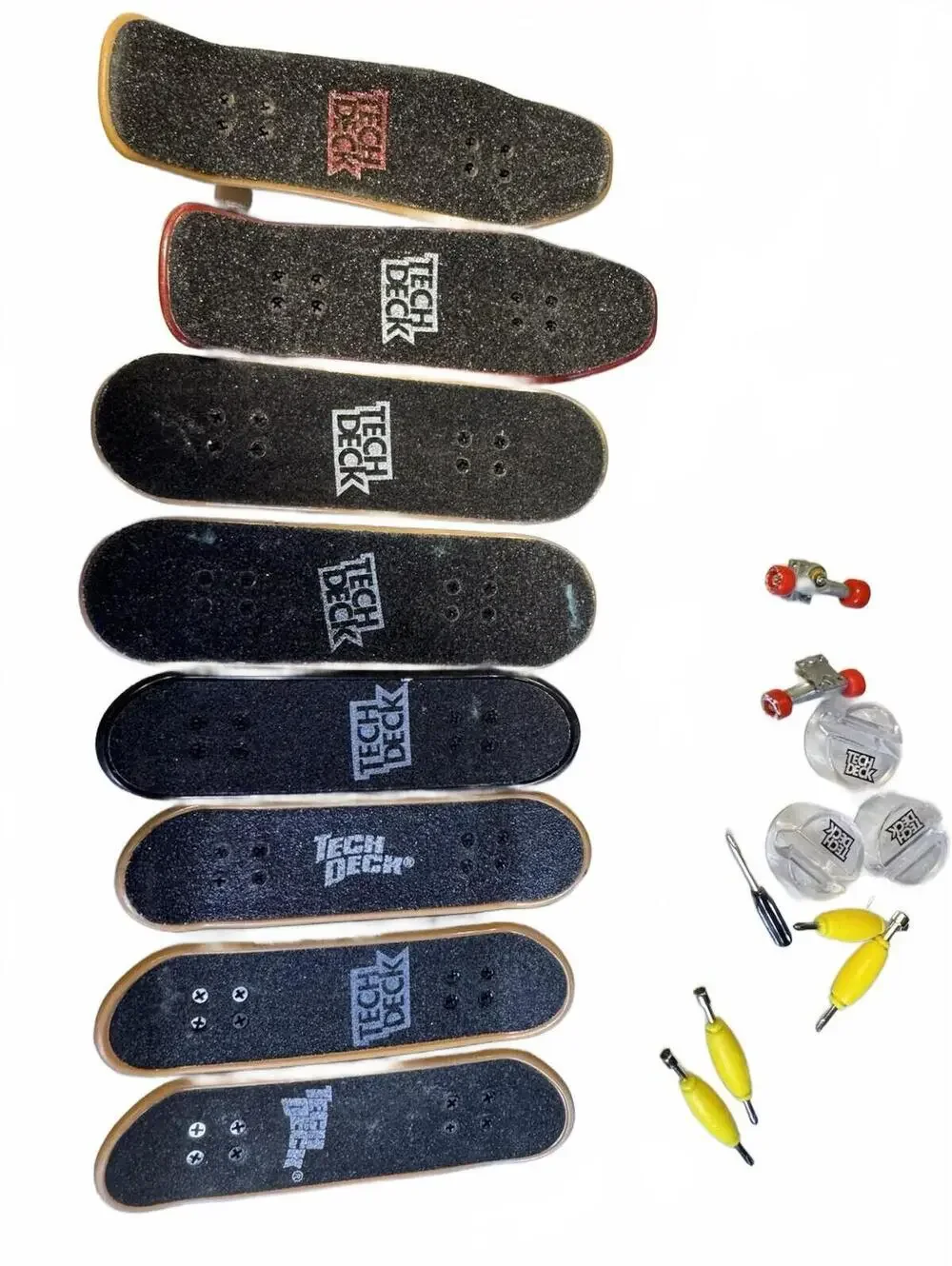 Vintage 8x Tech Deck Skate Co. 96 mm Fingerboard Skateboard Lot